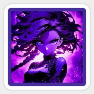 Anime girl in purple aesthetic Sticker